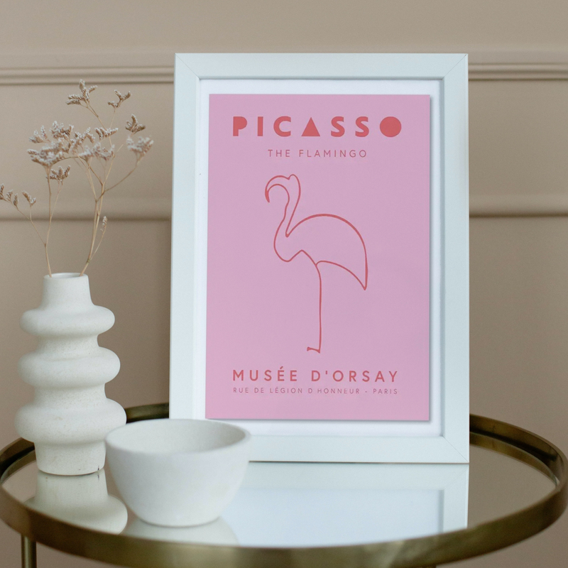 Pastel Pink Picasso Flamingo Canvas Print