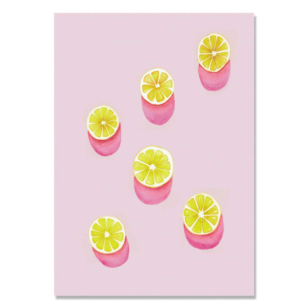 Illustrated Lemons In Pastel Print