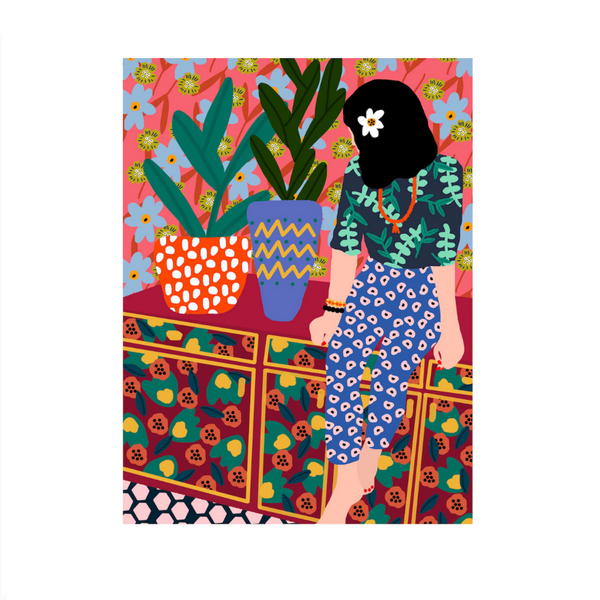 Girl In Vivid Colors Canvas Print