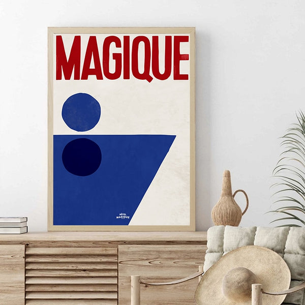 French Retro Abstract Magique Canvas Art