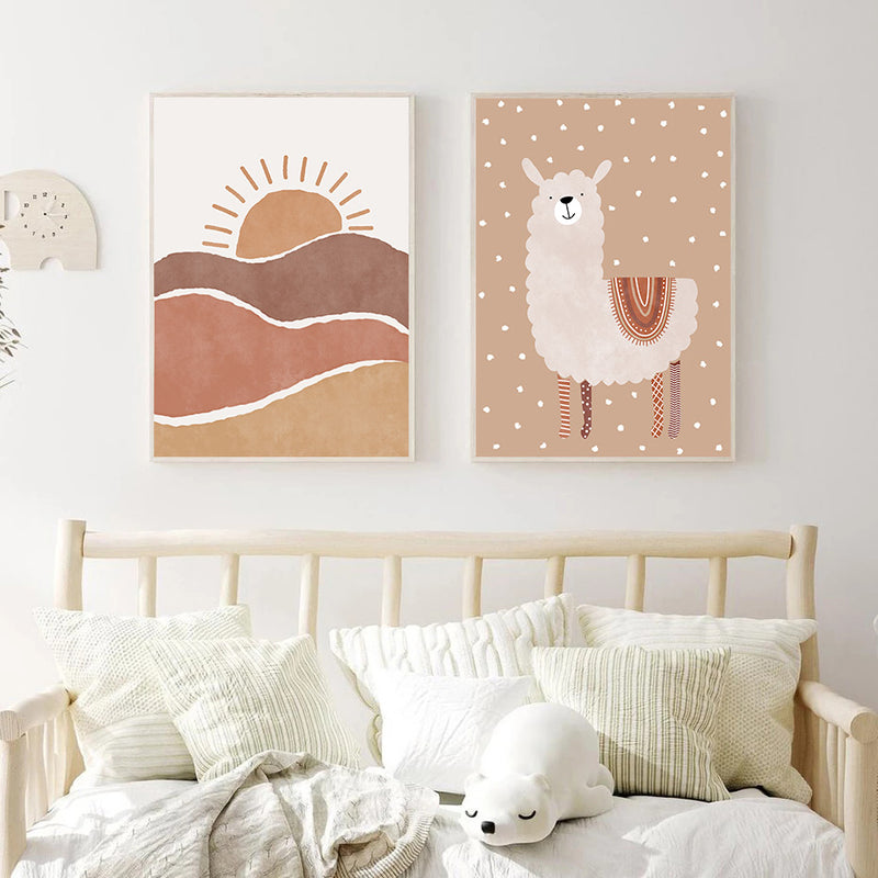 Cute Llama Baby's Room Nursery Wall Art