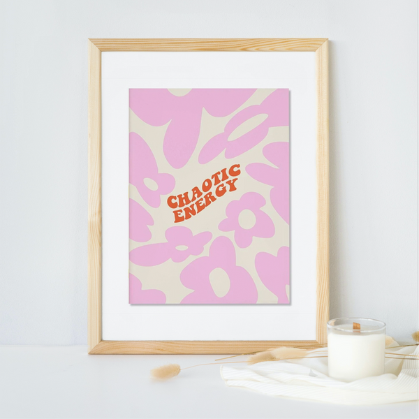 Pastel Pink Groovy Chaotic Energy Canvas Print