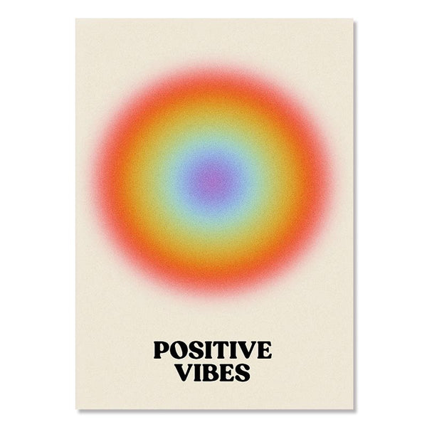 Colorful Positive Vibes Abstract Art Poster