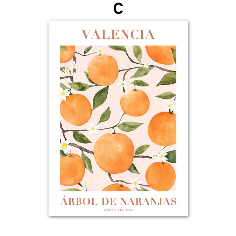 Valencia Orange Positano Lemon Flowers Canvas Wall Art  ( + more styles)