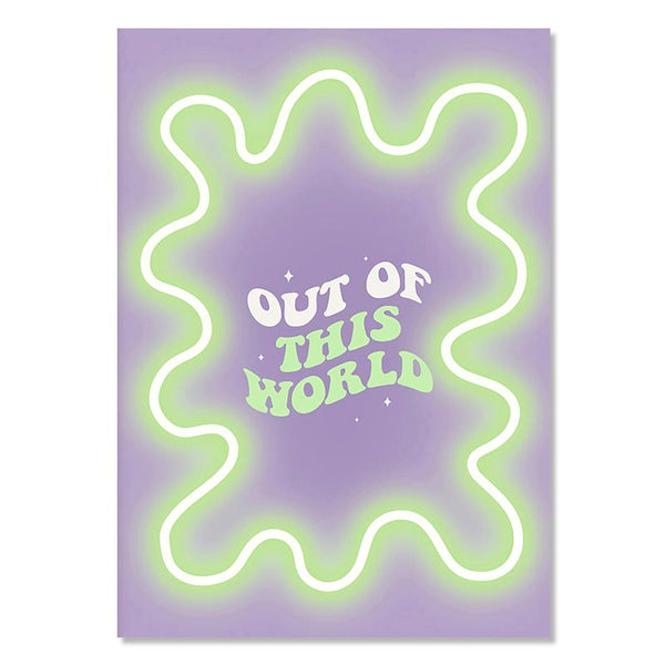 Purple Neon Light Art Canvas Poster