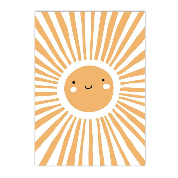Cute Big Yellow Sun Baby's Room Nursery Poster