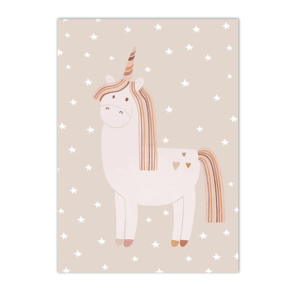 Cute Unicorn Baby's Room Canvas Poster