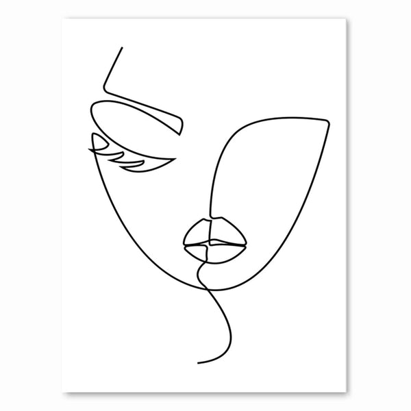 Simple Minimalistic Line Art Wall Canvas Poster