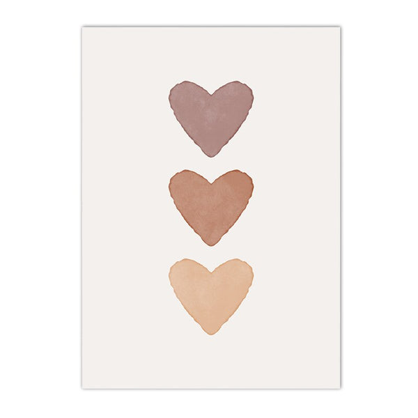 Mute Colored Heart Print Nursery Poster