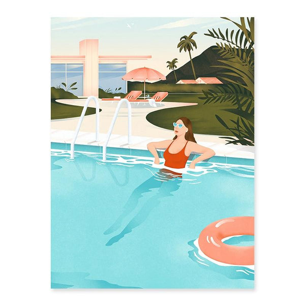 Summer Pool Party Canvas Wall Art