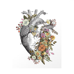 Vintage Floral Anatomy Heart And Brain Prints