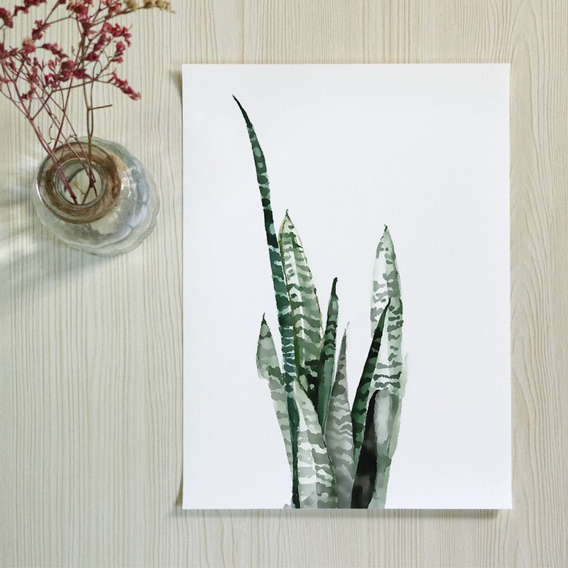 Tropical Style Green Plant Print - 3