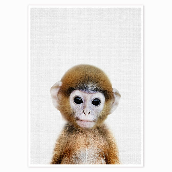 Cute Animal Nursery Print - Monkey