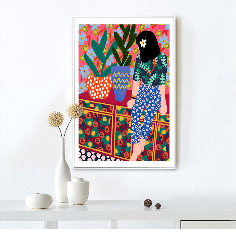 Girl In Vivid Colors Canvas Print