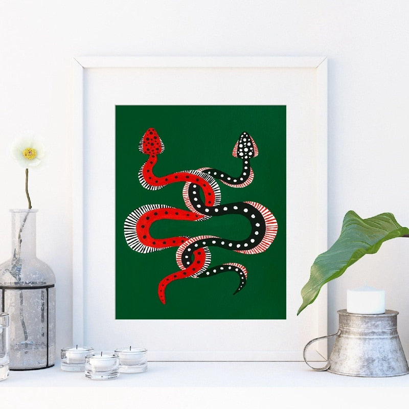 Colorful Intertwined Snakes Canvas Print