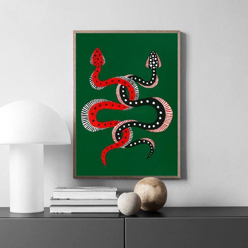 Colorful Intertwined Snakes Canvas Print