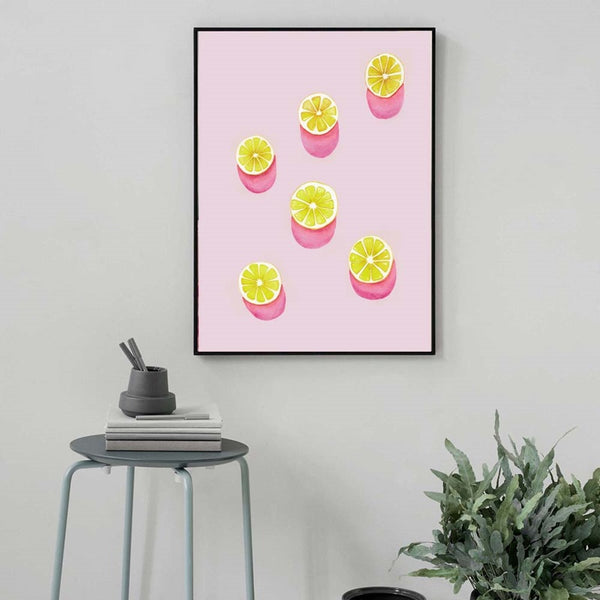 Illustrated Lemons In Pastel Print