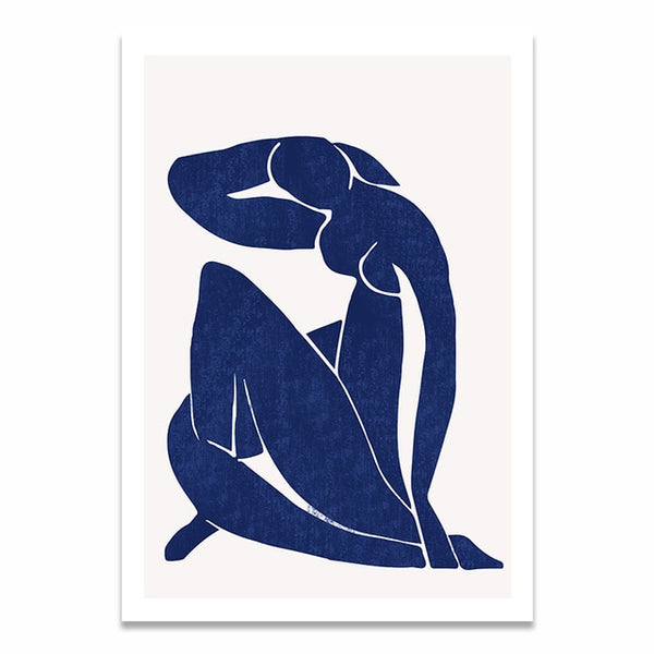 Blue Human Shape Matisse Canvas Artwork