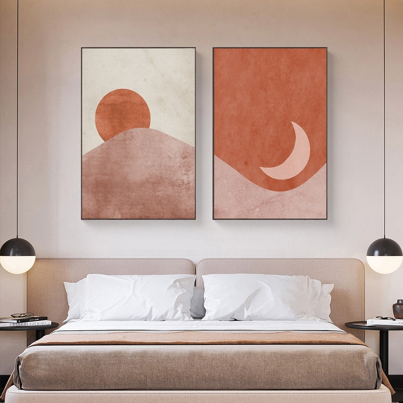 Sun And Moon Boho Style Artwork
