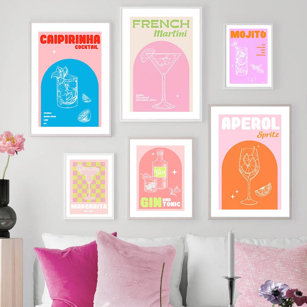 Cocktails Canvas Prints In Pastel (+ more styles)