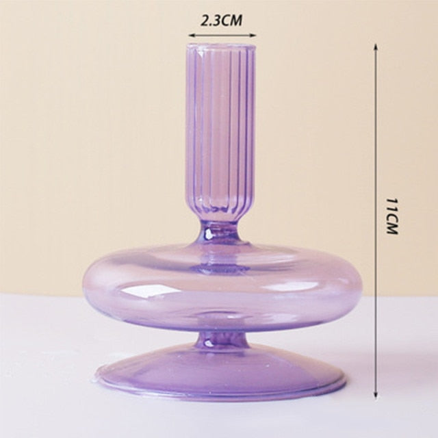 Glass Candle Holders Purple Edition