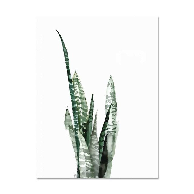 Tropical Style Green Plant Print - 3