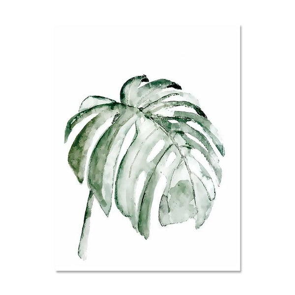 Tropical Style Green Plant Print - 2
