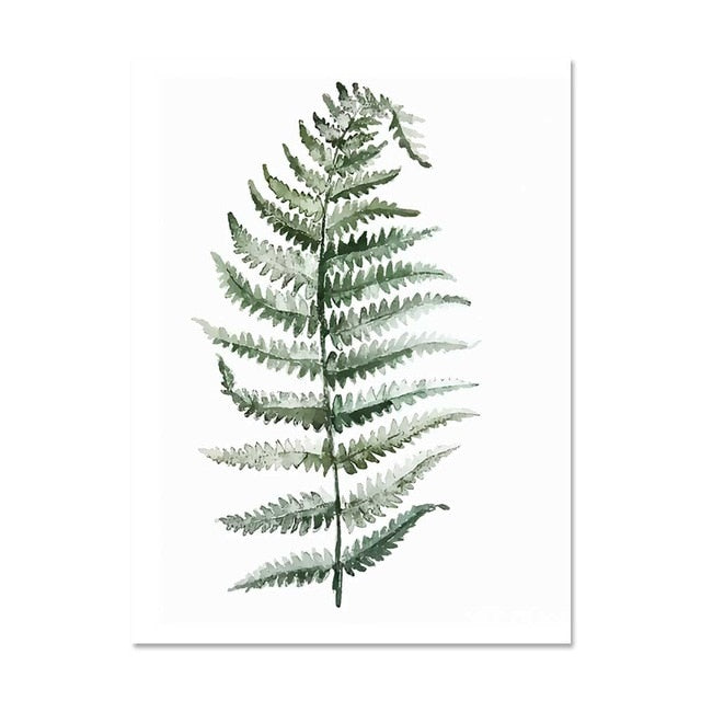 Tropical Style Green Plant Print - 1